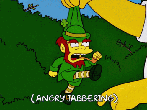 The Simpsons Angry Irish Leprechaun GIF