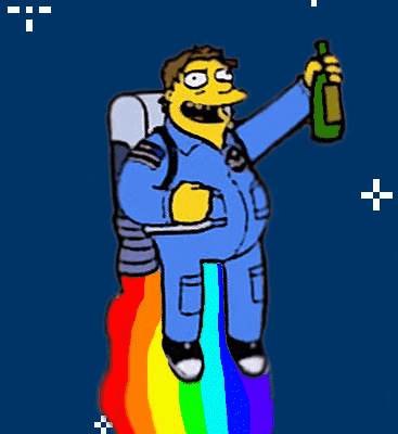 The Simpsons Barney Gumble As Neon Cat GIF