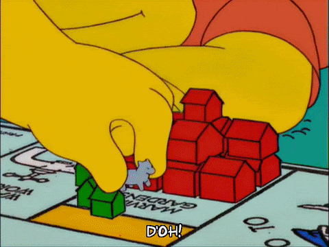 The Simpsons Bart Homer Counting Monopoly Money GIF