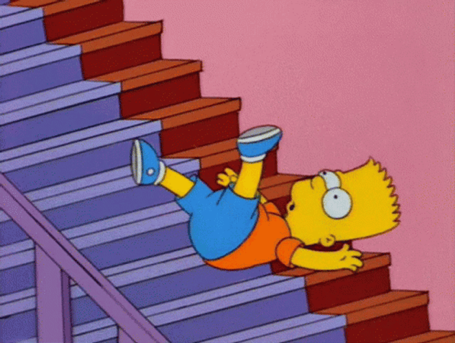 The Simpsons Bart Simpsons Falling Down Stairs GIF