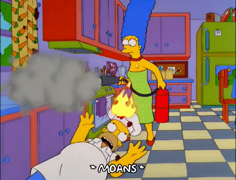 The Simpsons Fire Extinguisher In The Kitchen GIF