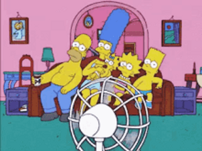 The Simpsons Following Fan Movement Hot Weather GIF