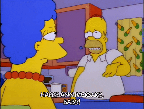 The Simpsons Happy 25th Anniversary GIF