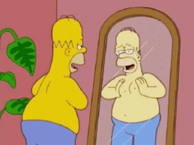 The Simpsons Homer Squeeze Man Boobs GIF