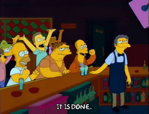 The Simpsons It Is Finished It's Done GIF