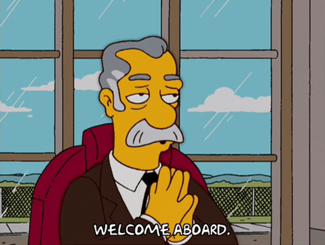 The Simpsons Kent Brockman Welcome Aboard Meme GIF