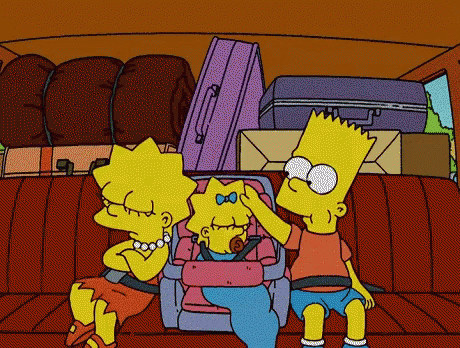 The Simpsons Kids In Car Bart Lisa Maggie GIF