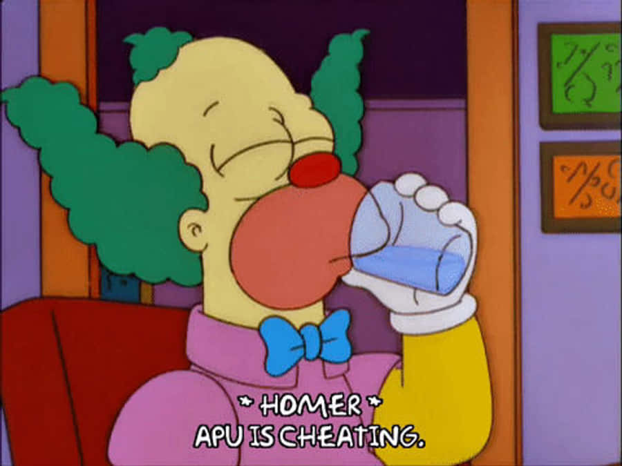 The Simpsons Krusty The Clown Drink Water GIF GIFDB Com