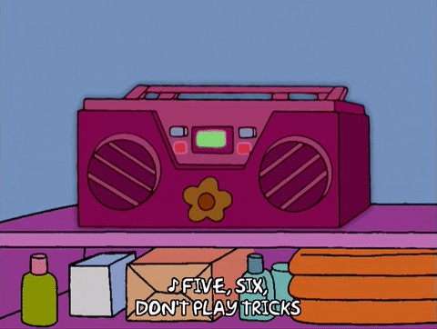 The Simpsons Marge With Radio GIF