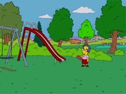 The Simpsons Milhouse Playing Frisbee GIF