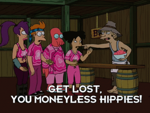 The Simpsons Moneyless Hippie GIF