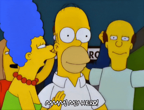 The Simpsons My Hero Kiss GIF