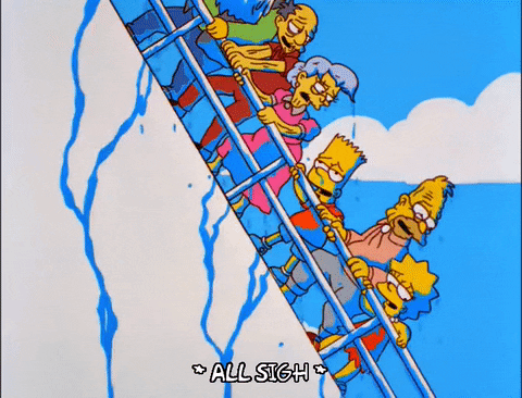 The Simpsons On Sinking Ship GIF