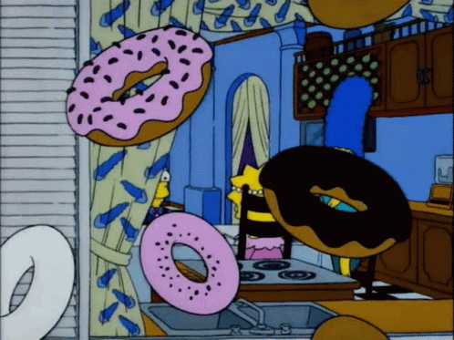 The Simpsons Raining Donut Feast GIF