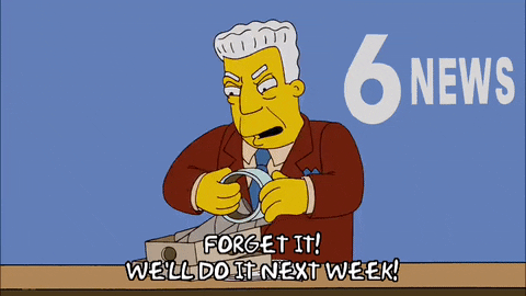 The Simpsons Reporter Breaking The Props GIF