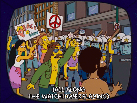 The Simpsons Riot Scene GIF