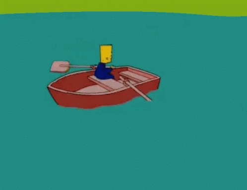 The Simpsons Sitcom Bart Rowing In Circle GIF