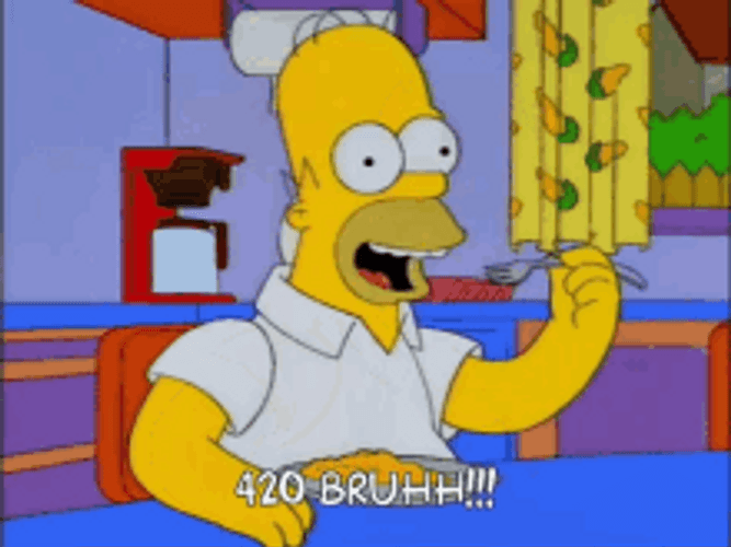 The Simpsons Sitcom Homer Simpsons Celebrating 420 GIF