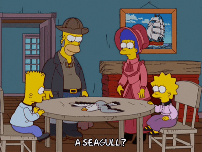 The Simpsons Sitcom Homer Take Home Seagull GIF