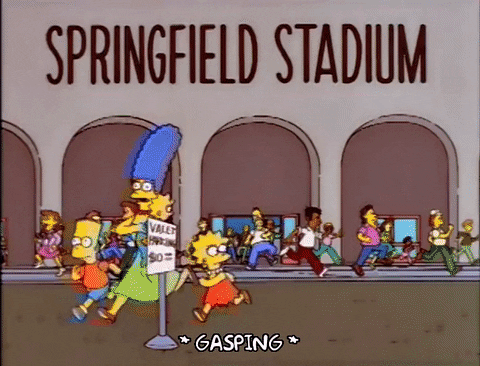 The Simpsons Springfield Stadium Riot GIF