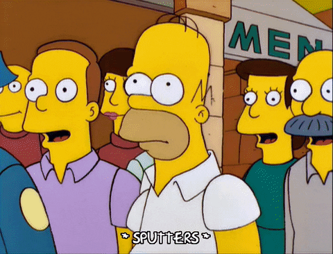The Simpsons Sputters Hollering GIF