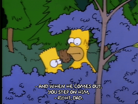 The Simpsons Talking Behind The Bush GIF