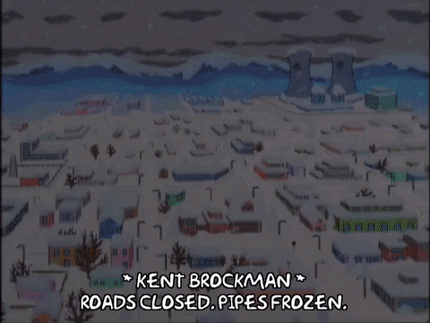 The Simpsons Town Experiencing Bomb Cyclone GIF