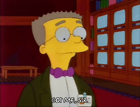 The Simpsons Waylon Smithers Snickering GIF