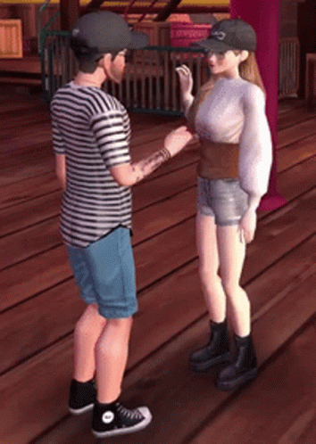 The Sims Shaking Hands Man And Woman GIF