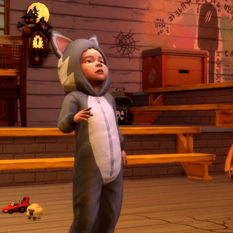 The Sims Wolf Outfit Kid Howl GIF
