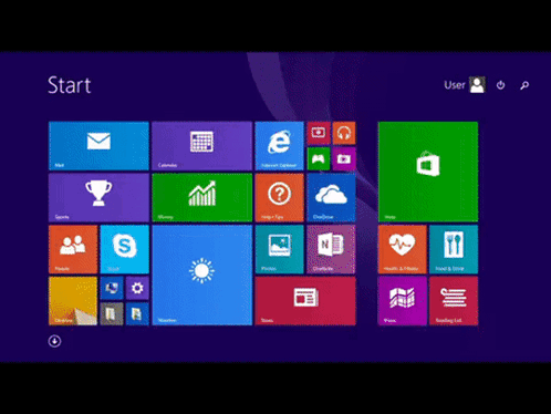 The Start Screen Of A Computer Shows A Skype Logo GIF