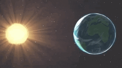 The Sun Is Shining Brightly Behind The Earth GIF