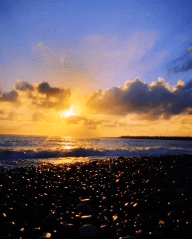 The Sunset And Blue Wave GIF