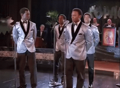 The Temptations Silver Suit Talking GIF