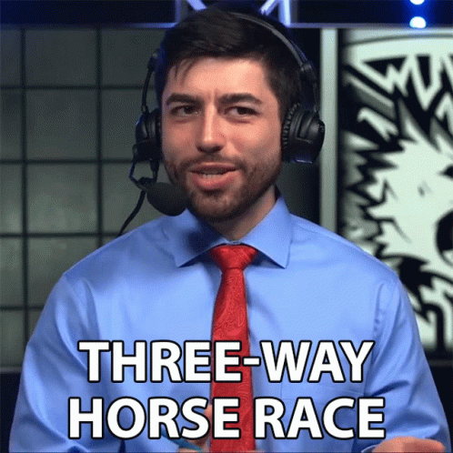 The Three Way Horse Race Day GIF