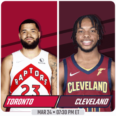 The Toronto Raptors And Cleveland Cavaliers Are Playing On March 24 GIF