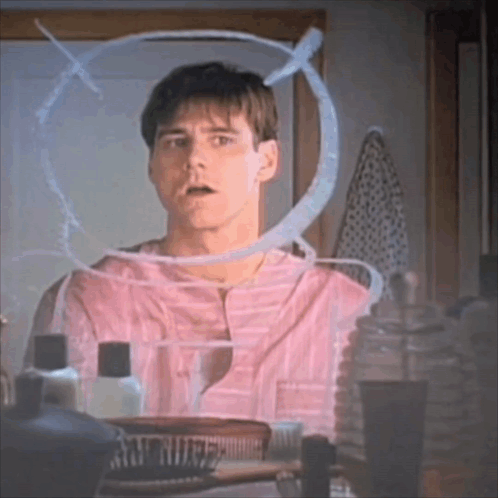 The Truman Show Truman Burbank Draw On Mirror GIF