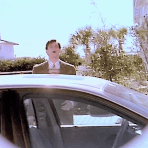 The Truman Show Truman Burbank Getting On Car GIF