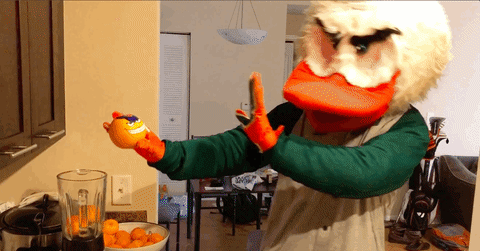 The U Mascot Blending Orange GIF
