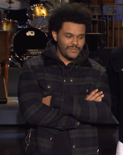 The Weeknd Holds Beard GIF