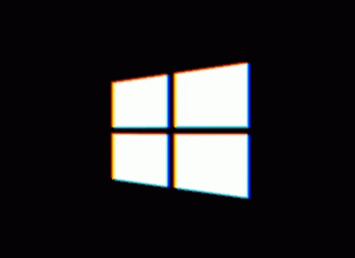 The Windows Logo Is Displayed On A Black Screen GIF