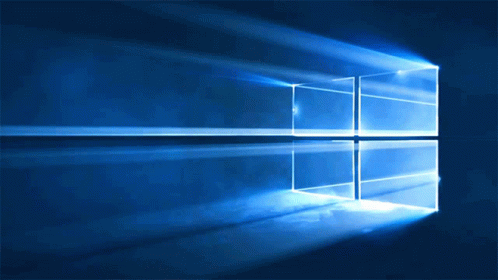 The Windows Logo Is Shown In A Dark Blue Background GIF