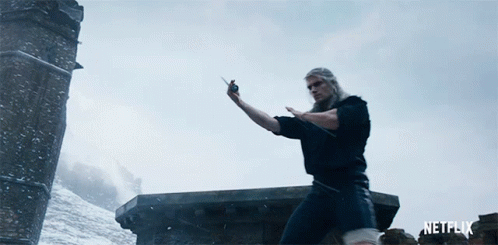 The Witcher Geralt Of Rivia Silver Sword Training GIF