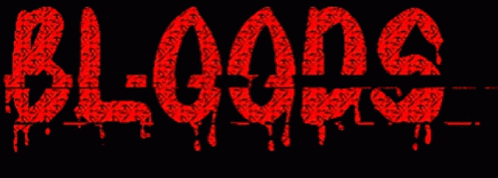 The Word Bloods Is Written In Red Letters On A Black Background GIF