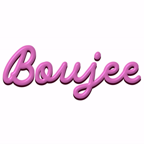 The Word Boujee Is Written In Pink Letters GIF