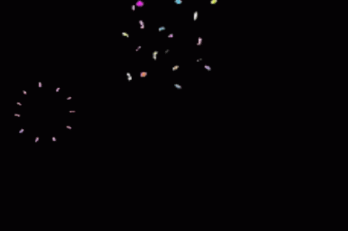 The Word Congratulations Is Surrounded By Confetti On A Black Background GIF