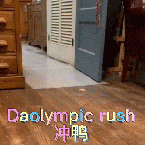 The Word Daolympic Rush That Is On A Floor GIF