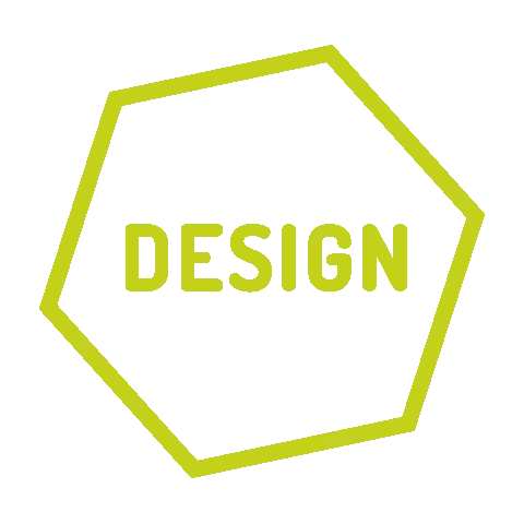 the word design is written in a yellow border