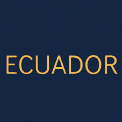 the word ecuador is displayed on a blue background