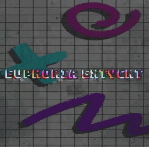 The Word Euphoria Is On A Grid Background GIF